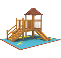LRW036-木制儿童组合滑梯